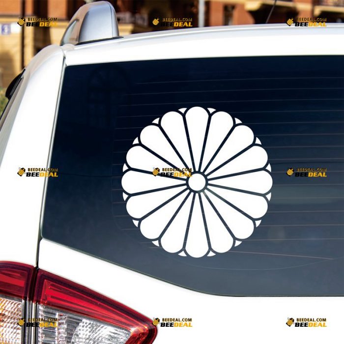 Japanese Seal Sticker Decal Vinyl, Round Japan Imperial Symbol – Custom Choose Size Color – For Car Laptop Window Boat – Die Cut No Background