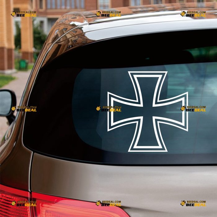 Iron Cross Sticker Decal Vinyl, Germany Deutschland – Custom Choose Size Color – For Car Laptop Window Boat – Die Cut No Background 062031409