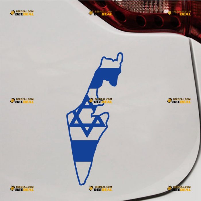 Israeli Map Sticker Decal Vinyl, Israel Flag, Palestine Gaza – Custom Choose Size Color – For Car Laptop Window Boat – Die Cut No Background 062031405