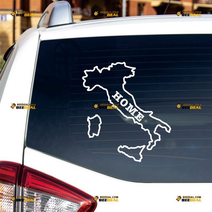 Italian Map Sticker Decal Vinyl, Italy Outline Silhouette, Italia, Home Pride – Custom Choose Size Color – For Car Laptop Window Boat – Die Cut No Background 062031358