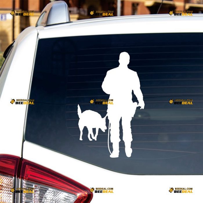 K9 Dog Sticker Decal Vinyl, Training, Police Unit, German Shepherd – Custom Choose Size Color – For Car Laptop Window Boat – Die Cut No Background 062032233