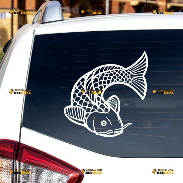 Koi Sticker Decal Vinyl, Japanese Fish, Chinese – Custom Choose Size Color – For Car Laptop Window Boat – Die Cut No Background 062231037