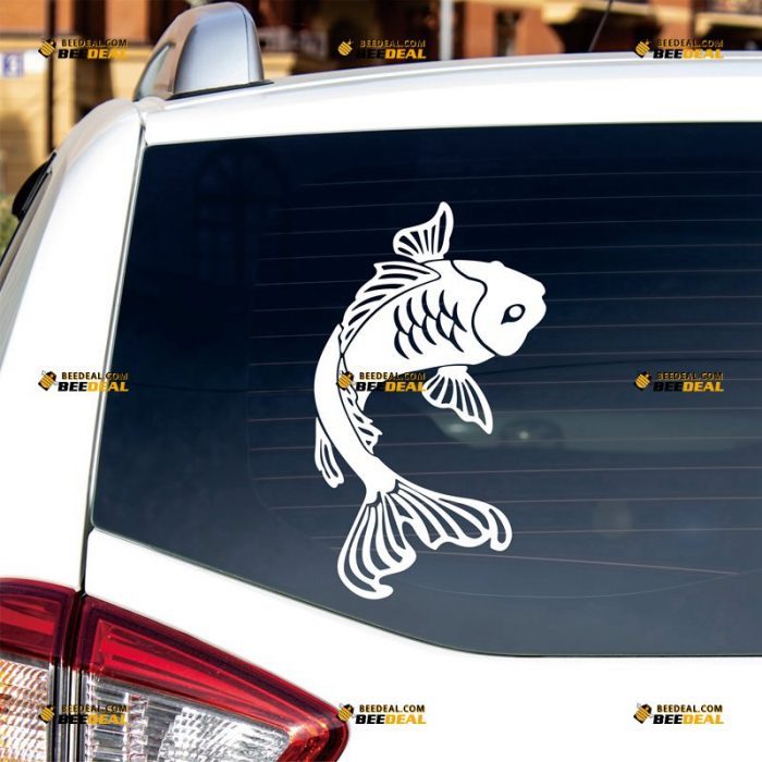 Koi Sticker Decal Vinyl, Japanese Fish, Chinese – Custom Choose Size Color – For Car Laptop Window Boat – Die Cut No Background 062231036