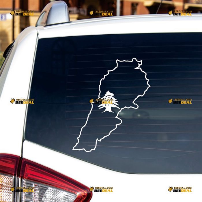 Lebanon Sticker Decal Vinyl, Lebanese Map Outline Silhouette, Cedar – Custom Choose Size Color – For Car Laptop Window Boat – Die Cut No Background