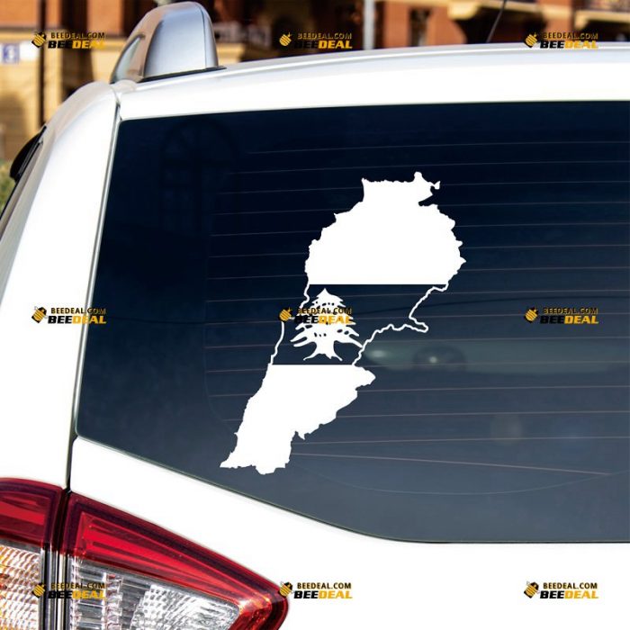 Lebanon Sticker Decal Vinyl, Lebanese Map Outline Silhouette, Flag – Custom Choose Size Color – For Car Laptop Window Boat – Die Cut No Background