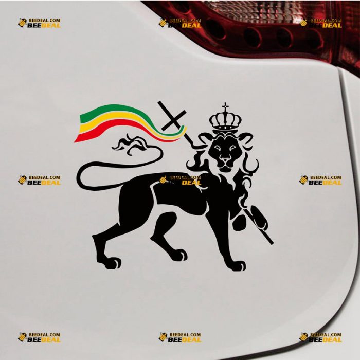 Lion Of Judah Sticker Decal Vinyl, Rasta Rastafari, Jamaica Ethiopia – Custom Choose Size Color – For Car Laptop Window Boat – Die Cut No Background 062032227