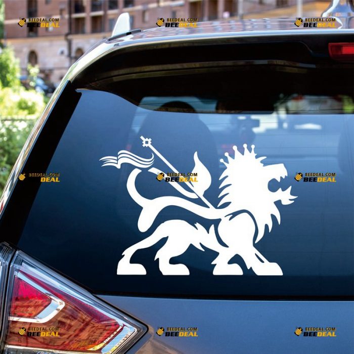 Lion Of Judah Sticker Decal Vinyl, Rasta Rastafari, Jamaica Ethiopia – Custom Choose Size Color – For Car Laptop Window Boat – Die Cut No Background 062032225