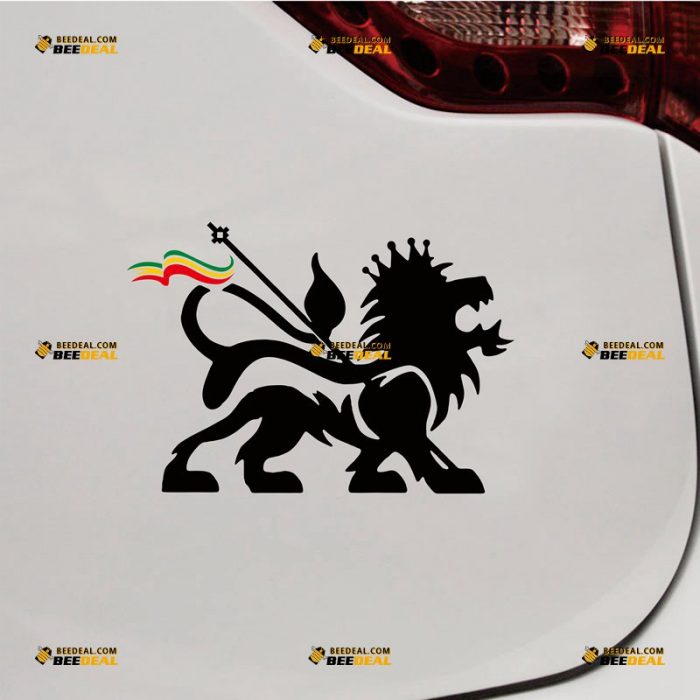 Lion Of Judah Sticker Decal Vinyl, Rasta Rastafari, Jamaica Ethiopia – Custom Choose Size Color – For Car Laptop Window Boat – Die Cut No Background 062032223