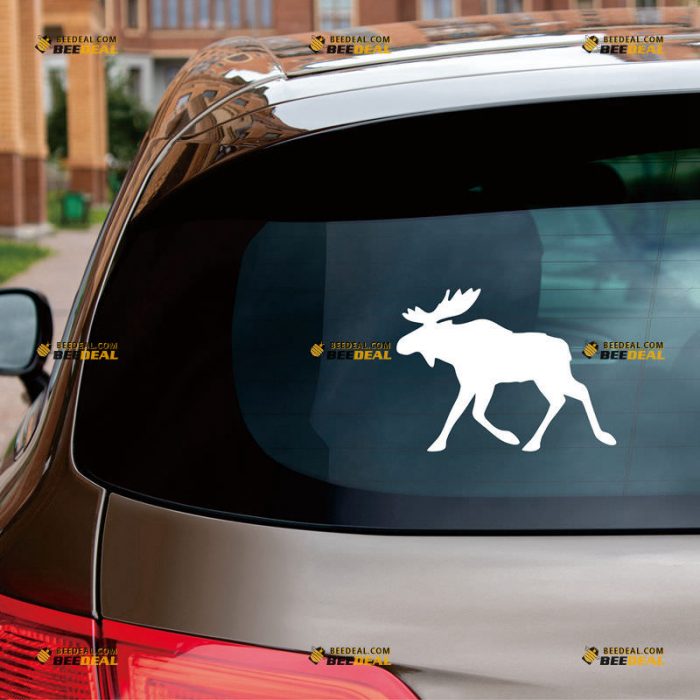 Elk Sticker Decal Vinyl, Moose, European – Custom Choose Size Color – For Car Laptop Window Boat – Die Cut No Background