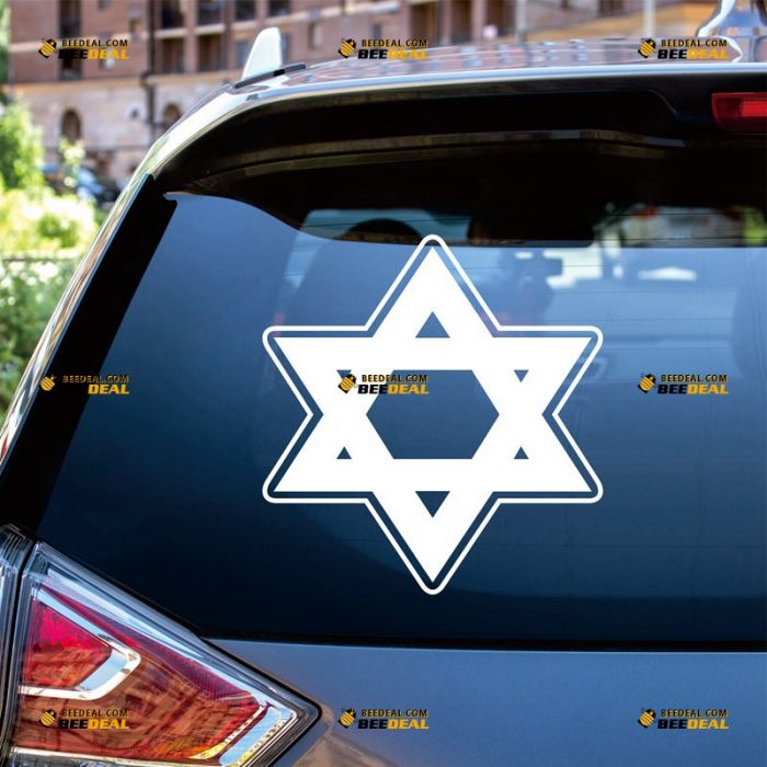 Star of David Sticker Decal Vinyl, Magen, Jew Israel – Custom Choose Size Color – For Car Laptop Window Boat – Die Cut No Background 062230010