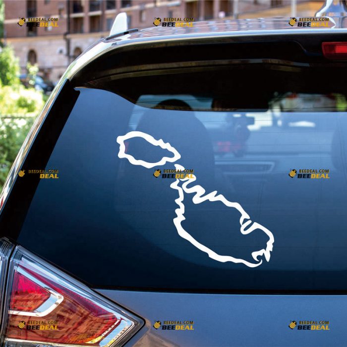 Maltese Map Sticker Decal Vinyl, Malta Outline – Custom Choose Size Color – For Car Laptop Window Boat – Die Cut No Background 061532306