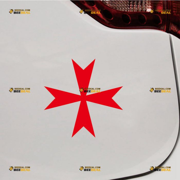 Maltese Cross Sticker Decal Vinyl Malta – Custom Choose Size Color – For Car Laptop Window Boat – Die Cut No Background