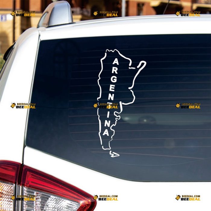 Argentina Map Sticker Decal Vinyl, Argentine Country Outline, Home Pride – Custom Choose Size Color – For Car Laptop Window Boat – Die Cut No Background 061631244