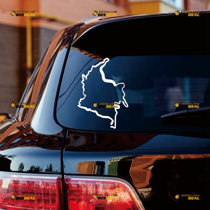 Colombia Map Sticker Decal Vinyl, Colombian Country Outline, Home Pride – Custom Choose Size Color – For Car Laptop Window Boat – Die Cut No Background 061631241