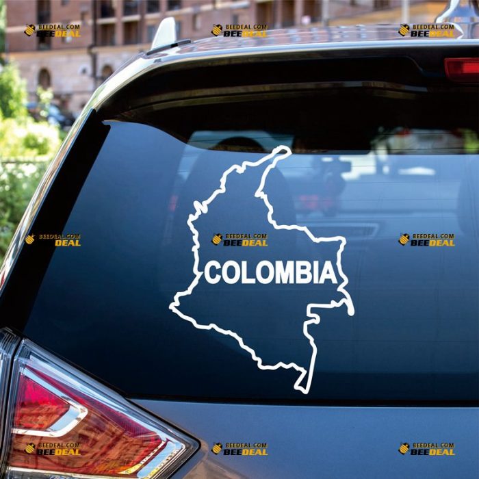 Colombia Map Sticker Decal Vinyl, Colombian Country Outline, Home Pride – Custom Choose Size Color – For Car Laptop Window Boat – Die Cut No Background 061631225