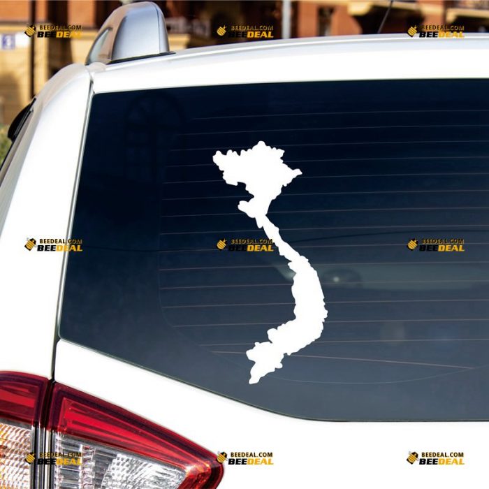 Vietnam Map Sticker Decal Vinyl, Vietnamese Outline, Home Pride – Custom Choose Size Color – For Car Laptop Window Boat – Die Cut No Background