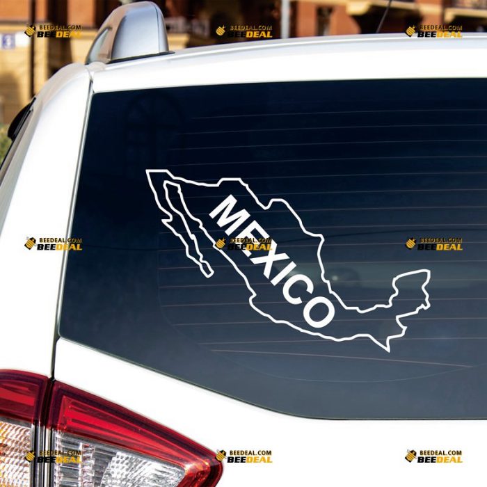 Mexico Sticker Decal Vinyl, Mexican Map Outline Silhouette MX, Home Pride – Custom Choose Size Color – For Car Laptop Window Boat – Die Cut No Background 062230006