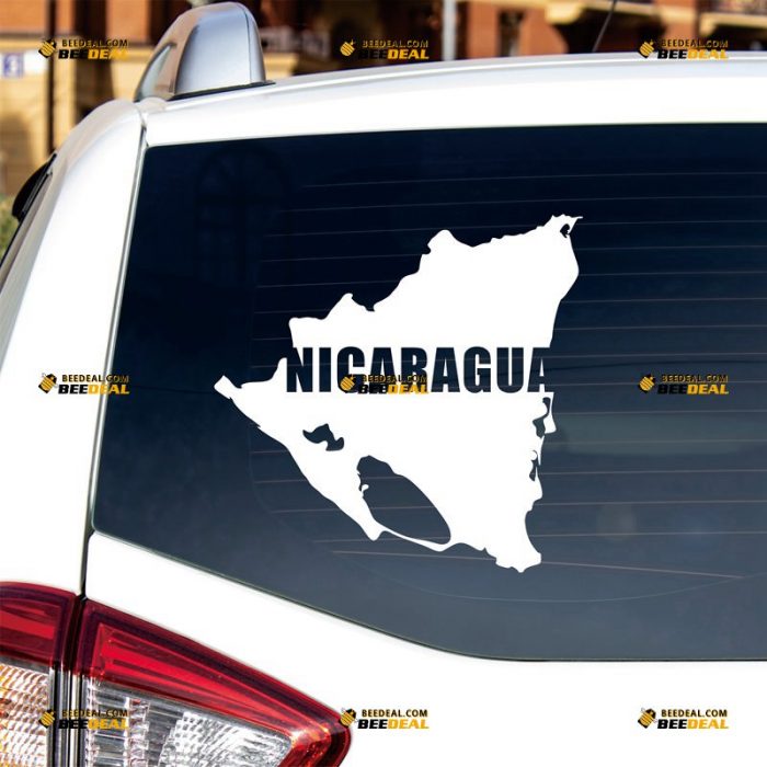 Nicaragua Sticker Decal Vinyl, Map Outline Silhouette – Custom Choose Size Color – For Car Laptop Window Boat – Die Cut No Background 082501