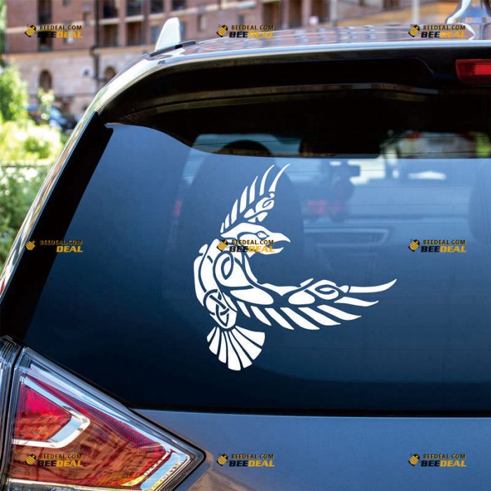 Odin Raven Sticker Decal Vinyl, Viking, Norse, Celtic Knots – Custom Choose Size Color – For Car Laptop Window Boat – Die Cut No Background 061532239