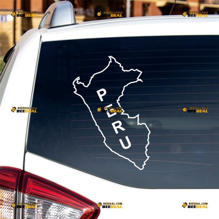 Peru Map Sticker Decal Vinyl, Peruvian Country Outline, Home Pride – Custom Choose Size Color – For Car Laptop Window Boat – Die Cut No Background 061631152