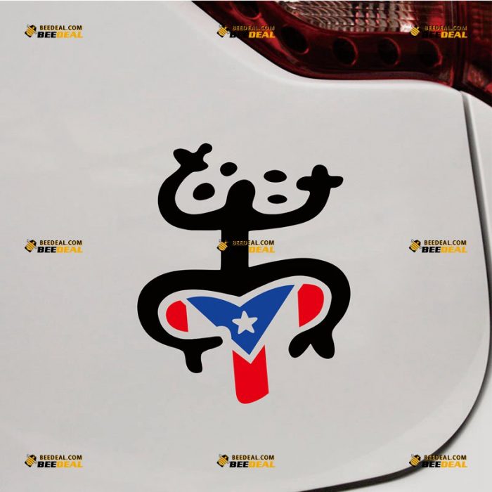 Coqui Sticker Decal Vinyl, Puerto Rico Frog, PR Flag Color, Taino – Custom Choose Size Color – For Car Laptop Window Boat – Die Cut No Background 062032004