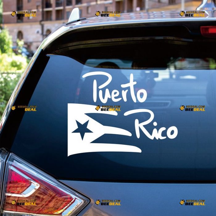 Puerto Rico Sticker Decal Vinyl, PR Flag, Welcome – Custom Choose Size Color – For Car Laptop Window Boat – Die Cut No Background