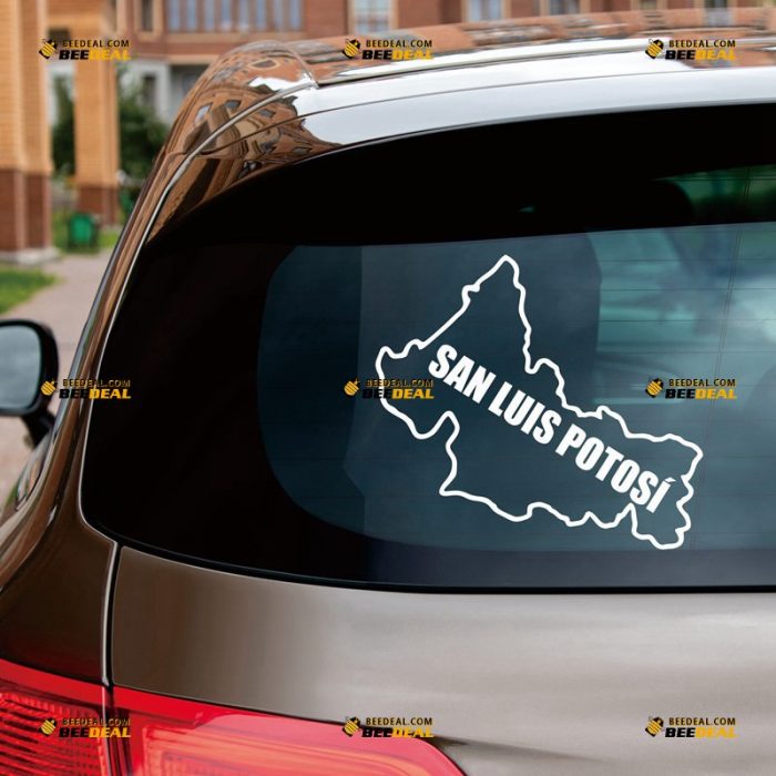 San Luis Potosi Sticker Decal Vinyl, Mexican State, Mexico SLP Map Outline – Custom Choose Size Color – For Car Laptop Window Boat – Die Cut No Background