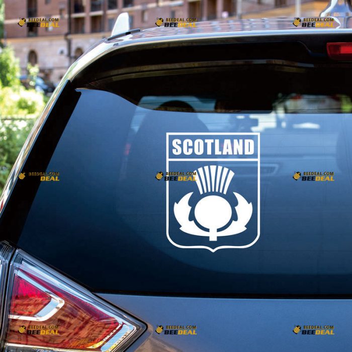 Thistle Sticker Decal Vinyl, Scotland, Shield, Scottish Flower – Custom Choose Size Color – For Car Laptop Window Boat – Die Cut No Background