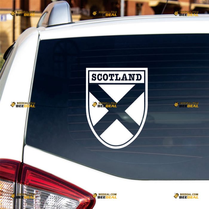 Scottish Flag Sticker Decal Vinyl, Scotland, Shield – Custom Choose Size Color – For Car Laptop Window Boat – Die Cut No Background 061932339