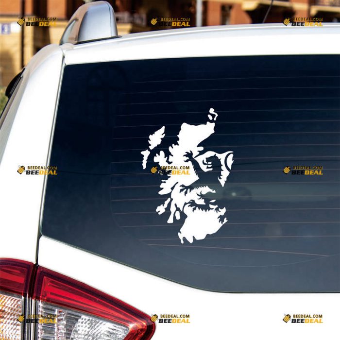 Scottish Map Sticker Decal Vinyl, Scotland Lion Rampant – Custom Choose Size Color – For Car Laptop Window Boat – Die Cut No Background 061932337