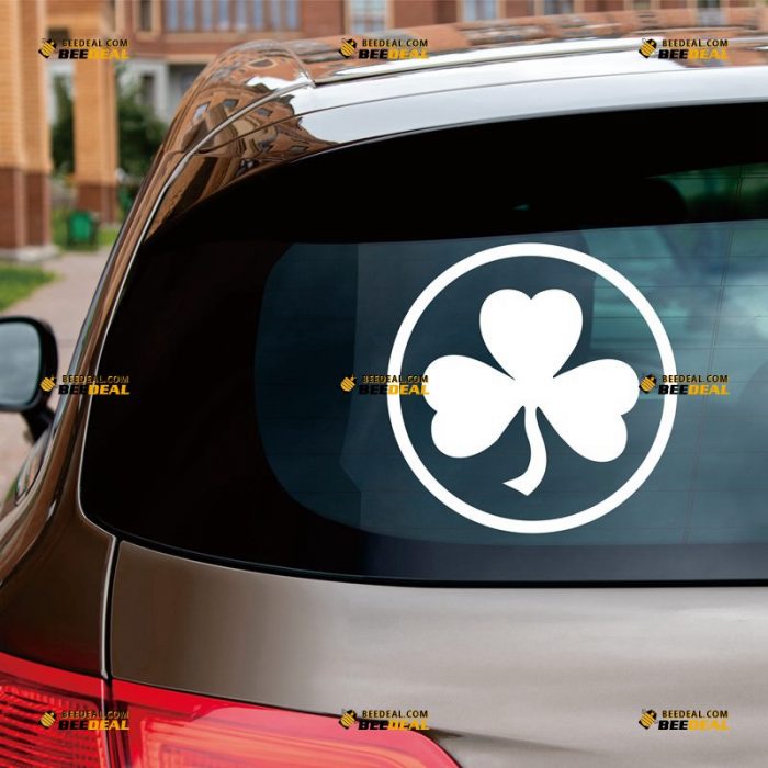 Shamrock Sticker Decal Vinyl, Irish Clover, Ireland Flower – Custom Choose Size Color – For Car Laptop Window Boat – Die Cut No Background 062031302