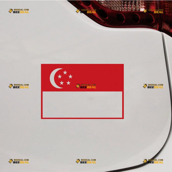 Singapore Flag Sticker Decal Vinyl, Singaporean – Custom Choose Size Color – For Car Laptop Window Boat – Die Cut No Background