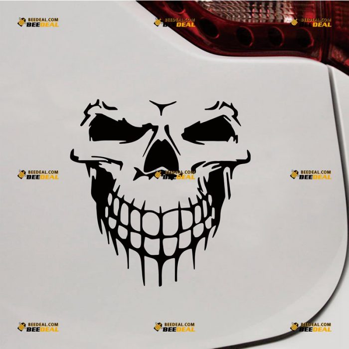 Skull Sticker Decal Vinyl, Skeleton Head – Custom Choose Size Color – For Car Laptop Window Boat – Die Cut No Background 061831945