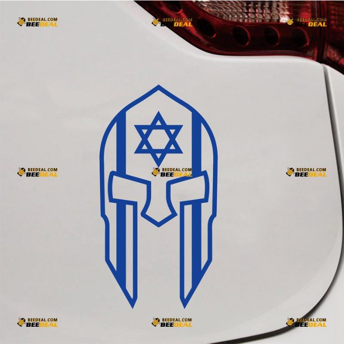 Israel Sticker Decal Vinyl, Spartan Helmet, Israeli Flag, Jew Star Of David, Sparta Molon Labe – Custom Choose Size Color – For Car Laptop Window Boat – Die Cut No Background