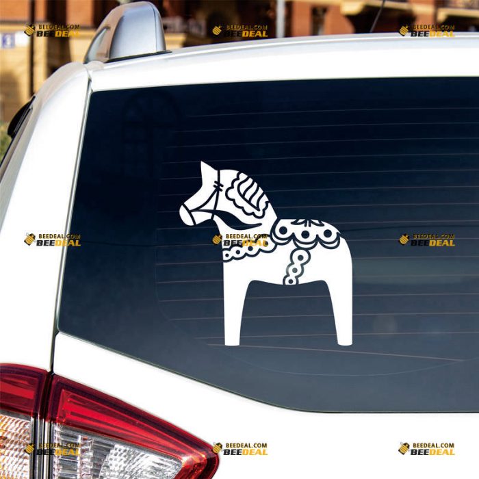 Dala Horse Sticker Decal Vinyl, Swedish, Single Color – Custom Choose Size Color – For Car Laptop Window Boat – Die Cut No Background 061930123