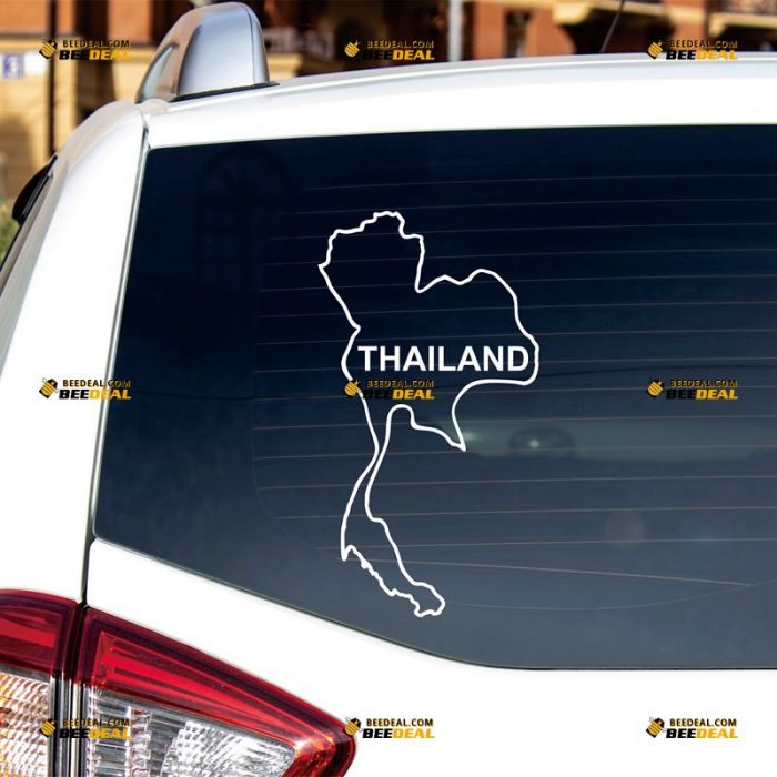 Thailand Map Sticker Decal Vinyl, Thai Outline, Home Pride – Custom Choose Size Color – For Car Laptop Window Boat – Die Cut No Background