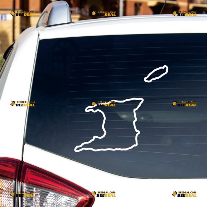 Trinidad and Tobago Map Sticker Decal Vinyl, TT Country Outline, Home Pride – Custom Choose Size Color – For Car Laptop Window Boat – Die Cut No Background