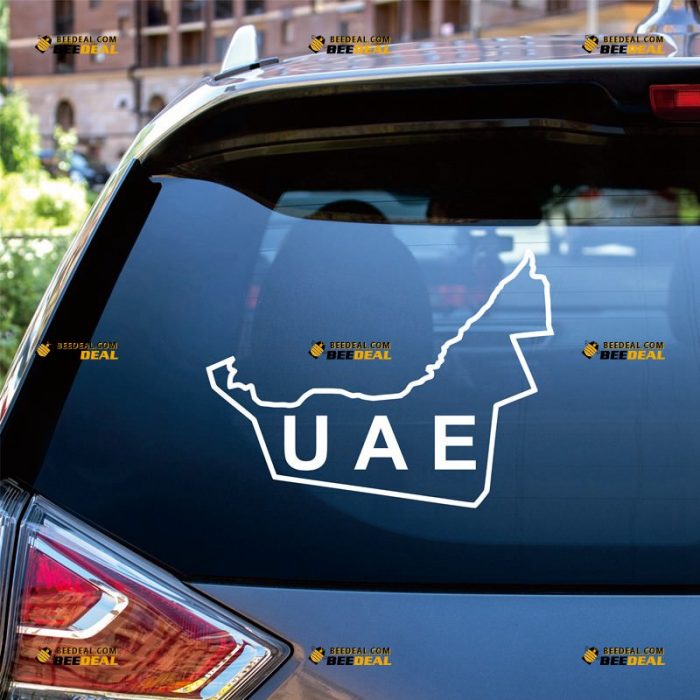 United Arab Emirates Sticker Decal Vinyl, UAE Country Map Outline, Home Pride – Custom Choose Size Color – For Car Laptop Window Boat – Die Cut No Background