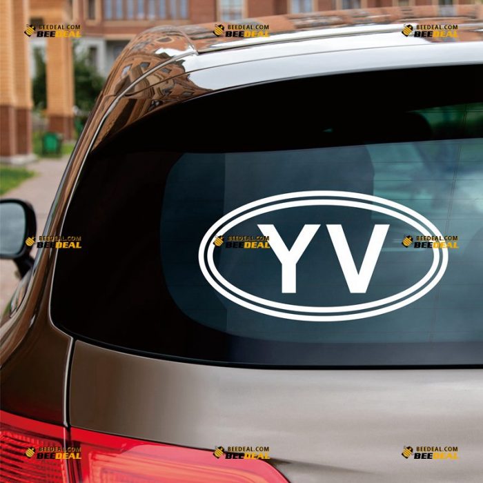 Venezuela Sticker Decal Vinyl, Venezuelan Oval Country Code YV – Custom Choose Size Color – For Car Laptop Window Boat – Die Cut No Background