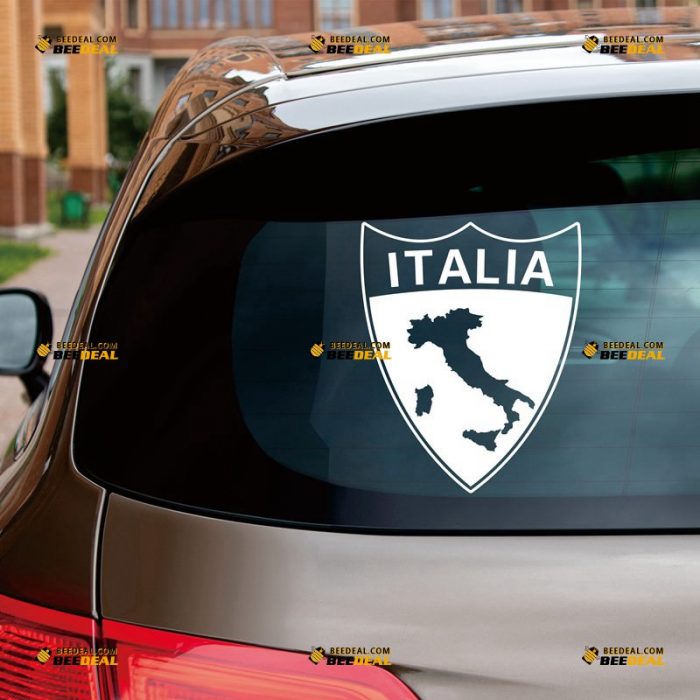 Italian Flag Sticker Decal Vinyl, Italy Map, Shield – Custom Choose Size Color – For Car Laptop Window Boat – Die Cut No Background 061631505