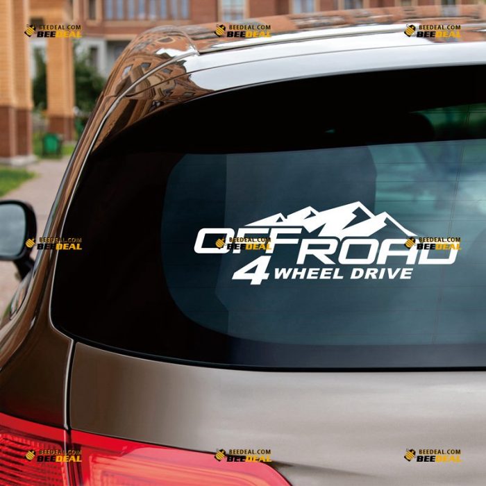 Mountain 4WD Off Road Sticker Decal Vinyl 4X4 – Custom Choose Size Color – For Car Laptop Window Boat – Die Cut No Background 06133