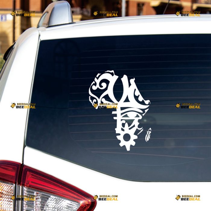 Pan-African Sticker Decal Vinyl, African Tribal Map – Custom Choose Size Color – For Car Laptop Window Boat – Die Cut No Background