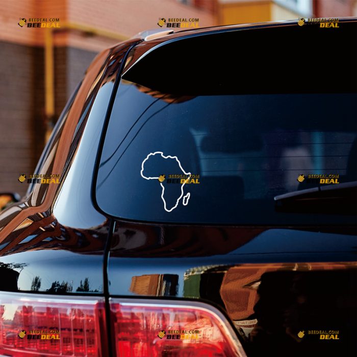 Pan-African Sticker Decal Vinyl, African Outline Map – Custom Choose Size Color – For Car Laptop Window Boat – Die Cut No Background