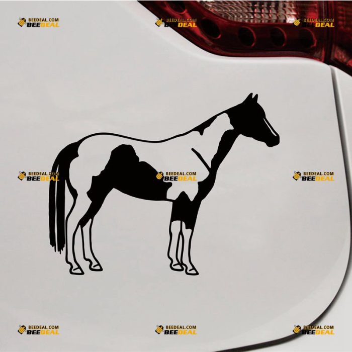 Paint Horse Sticker Decal Vinyl American – Custom Choose Size Color – For Car Laptop Window Boat – Die Cut No Background