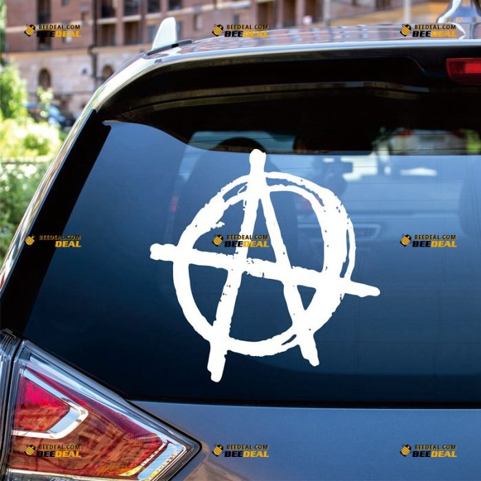 Anarchy Sticker Decal Vinyl Anarchism Symbol – Custom Choose Size Color – For Car Laptop Window Boat – Die Cut No Background 081602