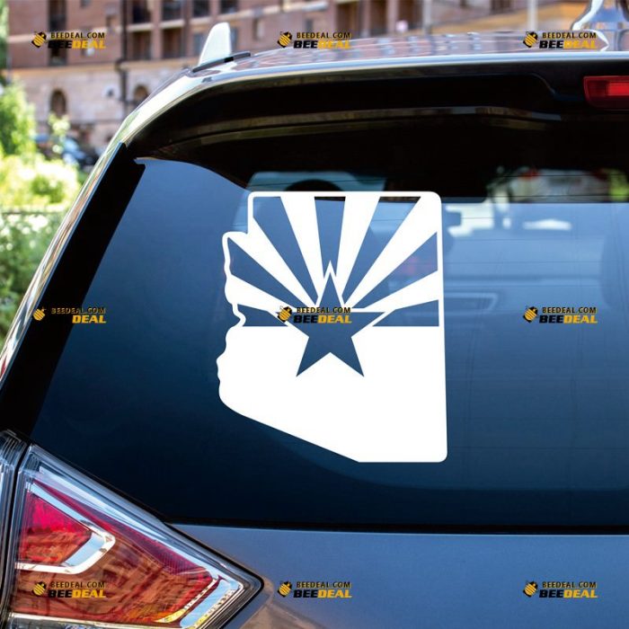 Arizona Flag Map Sticker Decal Vinyl American State – Custom Choose Size Color – For Car Laptop Window Boat – Die Cut No Background 081601