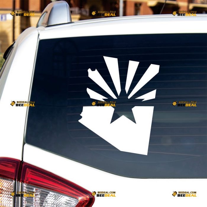 Arizona Flag Map Sticker Decal Vinyl American State – Custom Choose Size Color – For Car Laptop Window Boat – Die Cut No Background 081602