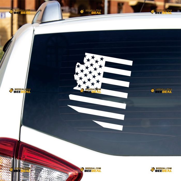 Arizona Map American Flag Sticker Decal Vinyl – Custom Choose Size Color – For Car Laptop Window Boat – Die Cut No Background 06133