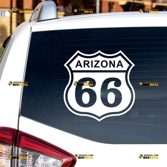 Arizona Route 66 Sticker Decal Vinyl American State – Custom Choose Size Color – For Car Laptop Window Boat – Die Cut No Background