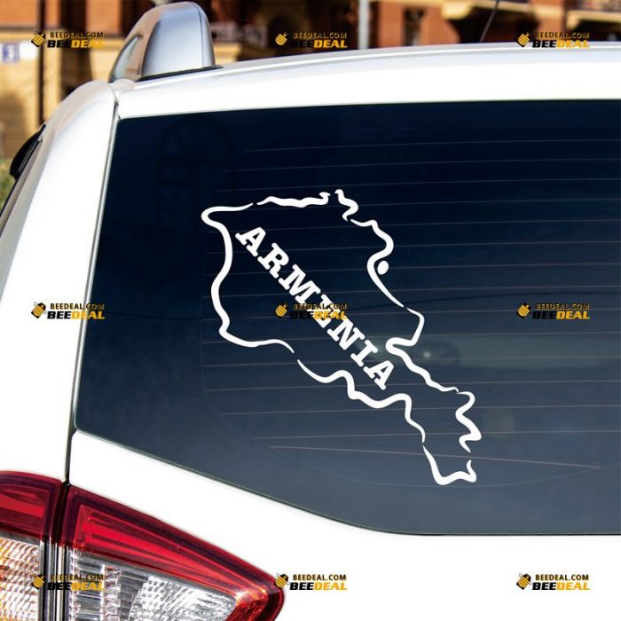 Armenian Map Sticker Decal Vinyl Armenia Outline Home Pride – Custom Choose Size Color – For Car Laptop Window Boat – Die Cut No Background